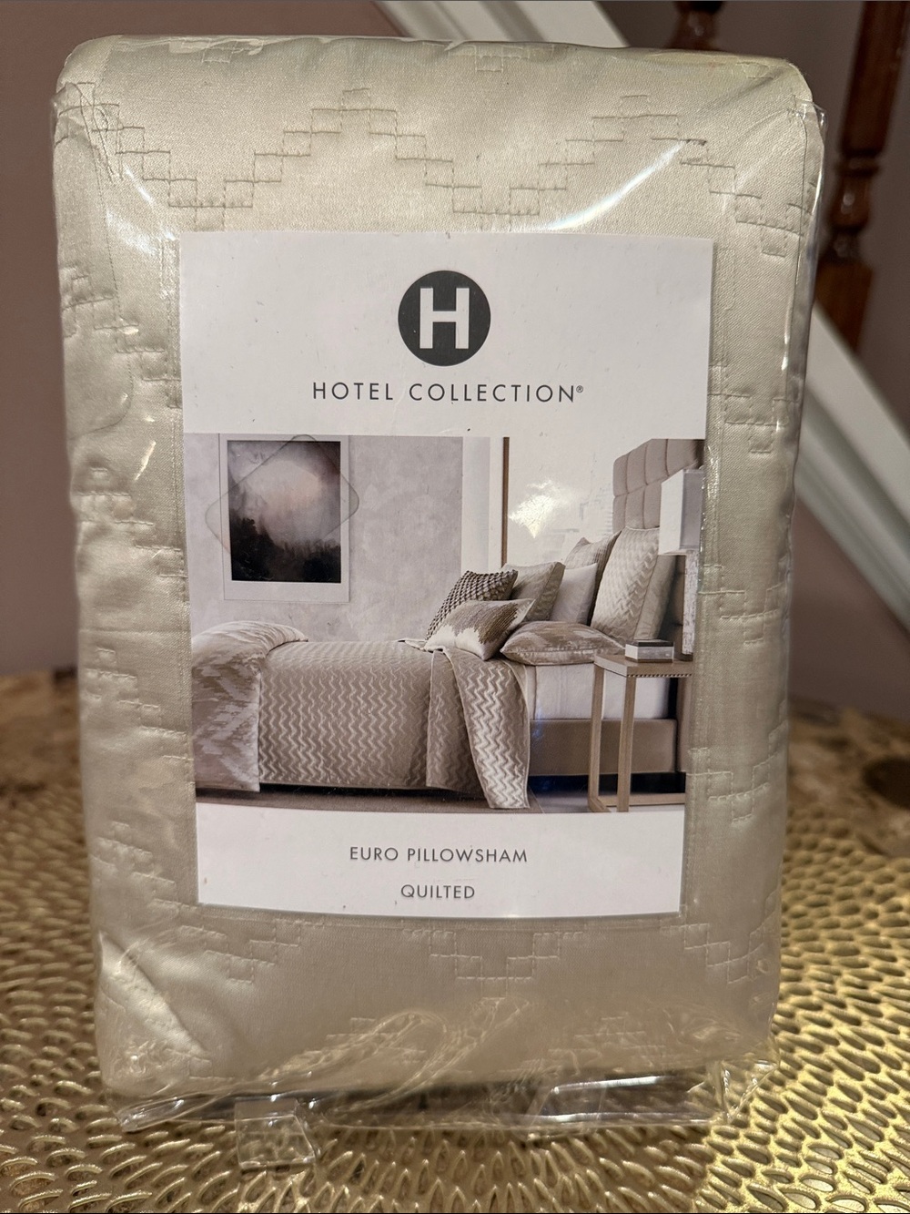 Hotel Collection Distressed Chevron Quilted EURO Sham